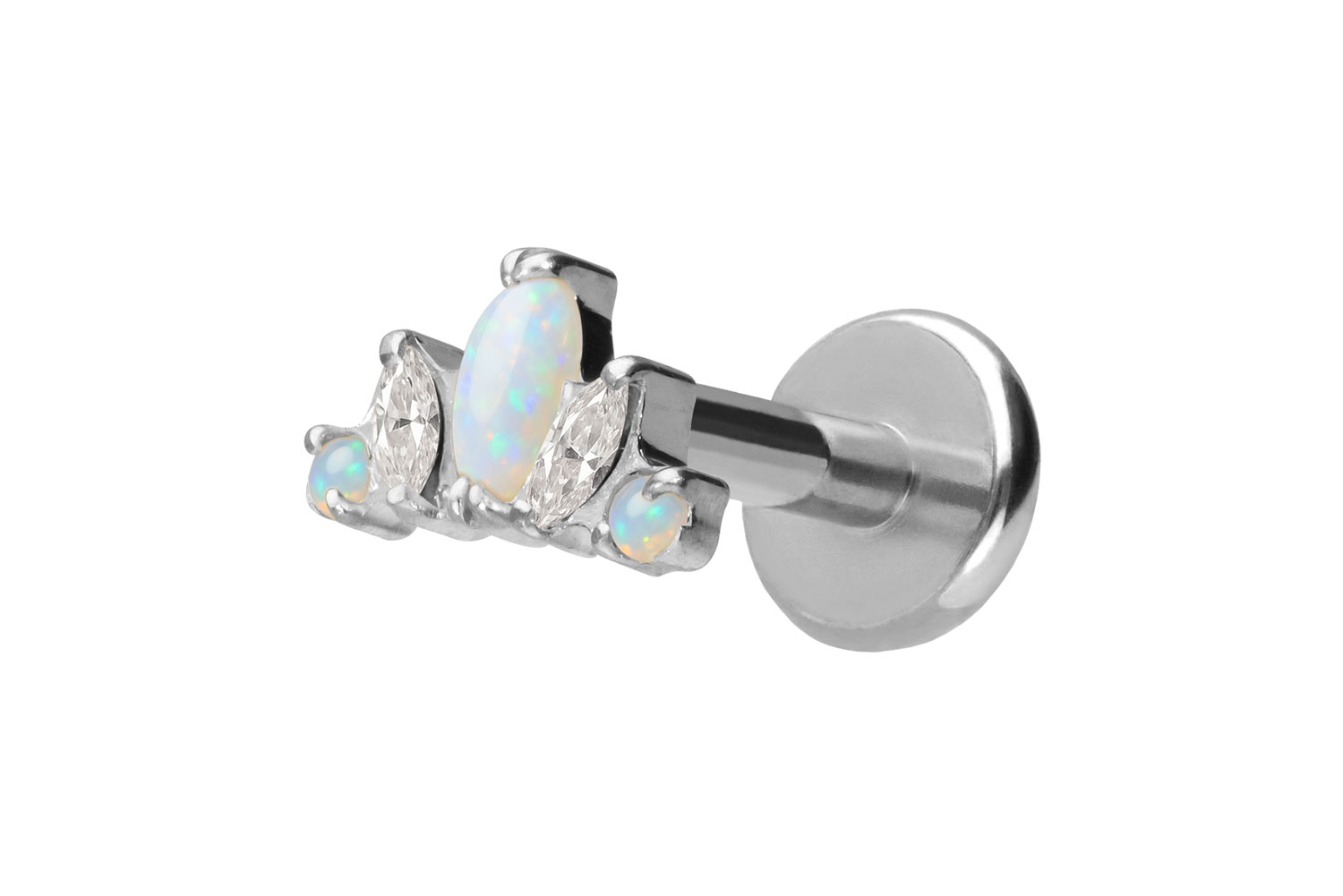 Titan Labret Piercing mit Push Fit LOTUSBLÜTE